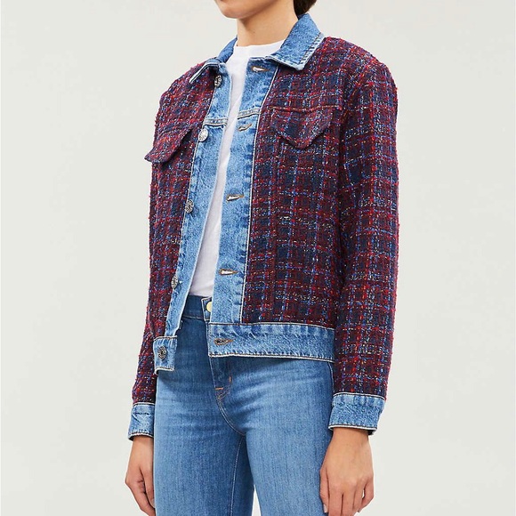 *SOLD* Sandro Chelsy Denim-Trimmed Tweed Jacket - Picture 7 of 12